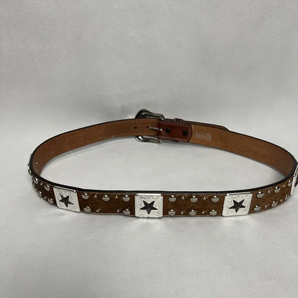 Ranger Belt Company Studded Cowhide Handtooled 40 Western